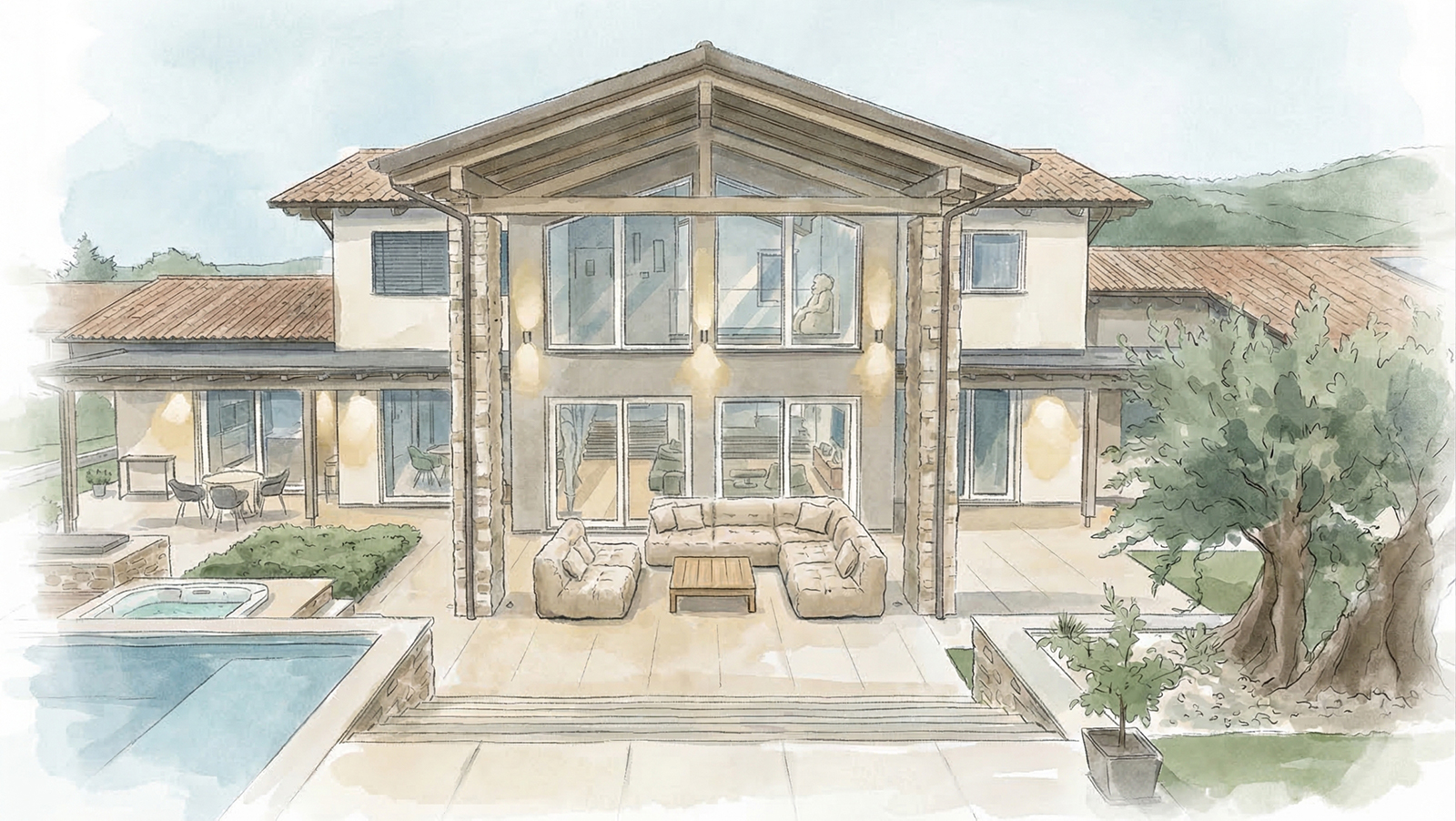 Schizzo di progetto di Villa L|R